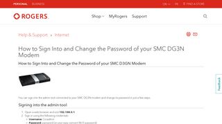 How to Sign Into and Change the Password of your SMC ... - Rogers