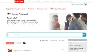 Solved: SMC Router Password - Rogers Community