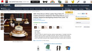Amazon.com : SMC Wired Brown White Leather Rope Retro Phone ...