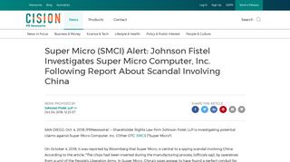 Super Micro (SMCI) Alert: Johnson Fistel Investigates Super Micro ...