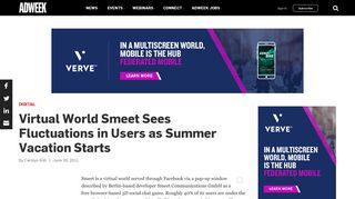 Virtual World Smeet Sees Fluctuations in Users as Summer Vacation ...