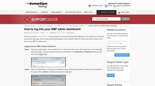 How to log into your SMF admin dashboard | InMotion Hosting
