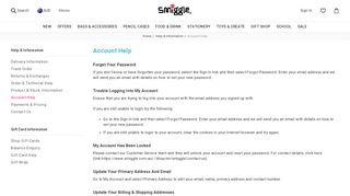 Smiggle - My Account Help | Help With Your Online Account