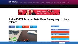 Smile 4G LTE Internet Data Plans & easy way to check balance