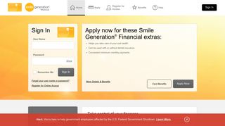 Smile Generation Financial Credit Card - Manage your account