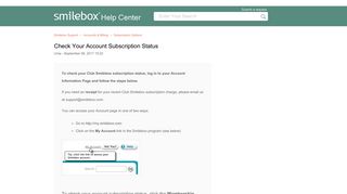 Check your account subscription status – Smilebox Support