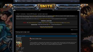 go back to login screen - Smite Forums