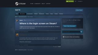 Where is the login screen on Steam? :: SMITE General Discussions