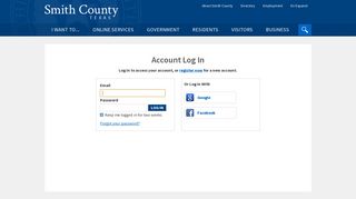 Account Log In | Smith County, TX