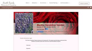 Martha Vander Login - Derby, Kansas | Smith Family Mortuaries