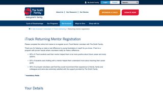itrack returning mentor registration - The Smith Family