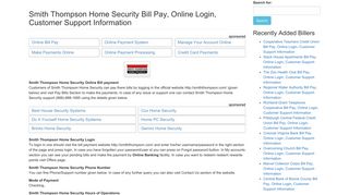 Smith Thompson Home Security Bill Pay, Online Login, Customer ...