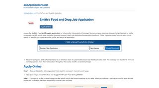 Smith's Food and Drug Job Application - Apply Online