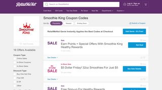 Smoothie King Promo Codes, 13 Coupons 2019 - RetailMeNot