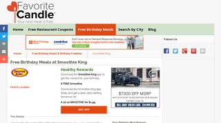 Free Birthday Meals-Smoothie King - FavoriteCandle