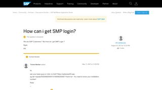 How can i get SMP login? - archive SAP