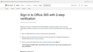 Sign in to Office 365 with 2-step verification - Office 365
