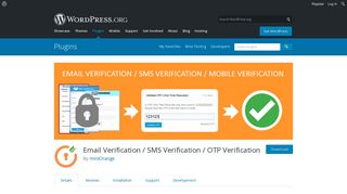 Email Verification / SMS Verification / OTP Verification | WordPress.org