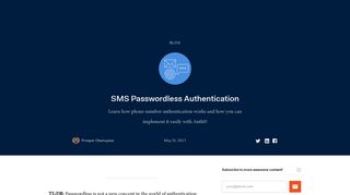 SMS Passwordless Authentication - Auth0