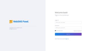 WebSMS Panel: Login