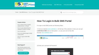 How To Login In Bulk SMS Portal - HelpDesk - SSDIndia