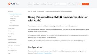 Using Passwordless SMS & Email Authentication with Auth0