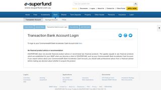 SMSF Transaction Bank Account Login | ESUPERFUND