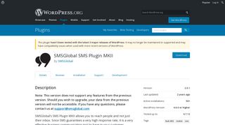 SMSGlobal SMS Plugin MKII | WordPress.org