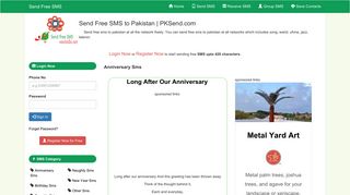 Send free Anniversary Sms - smsurdu.net - PkSend.com