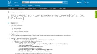 016-506 or 016-507 SMTP Login Scan Error on the LCD Panel [ Dell ...