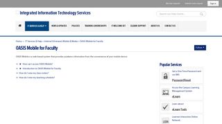 OASIS Mobile for Faculty – IT Services & Help