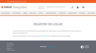Register or Log-in – SMUD Energy Store