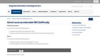 How do I access my email outside SMU? (Staff/Faculty) – IT Services ...