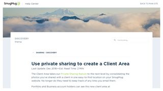 Use private sharing to create a Client Area - SmugMug