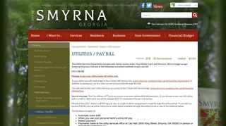 Utilities / Pay Bill | City of Smyrna, GA