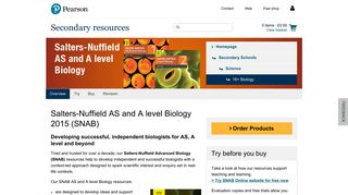 Salters-Nuffield Advanced Biology (SNAB) 2015 | Pearson Schools ...