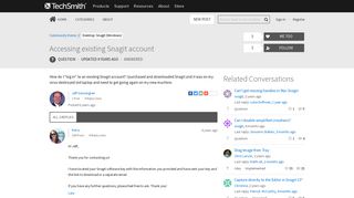 Accessing existing Snagit account | TechSmith Customer Community