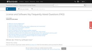 License and Software Key Frequently Asked Questions (FAQ ...
