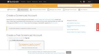 Create a Screencast Account – TechSmith Support