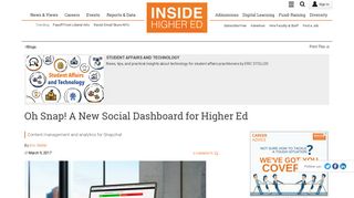 Oh Snap! A New Social Dashboard for Higher Ed | Student Affairs and ...