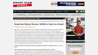 SnapCash Binary Review, SCAM or Cash at a Snap? | Binary Scam ...