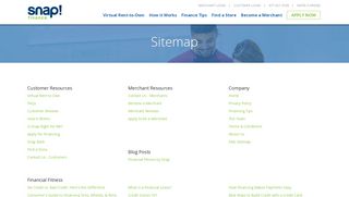 Sitemap - Snap Finance