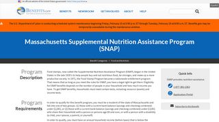 Massachusetts Supplemental Nutrition Assistance Program (SNAP ...