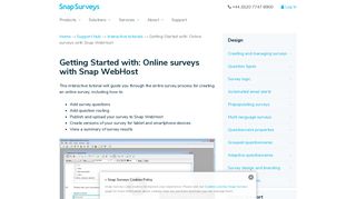 Getting Started with: Online surveys with Snap WebHost | Snap Surveys
