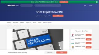 SNAP Registration 2018, Application Form - Bschool - Careers360