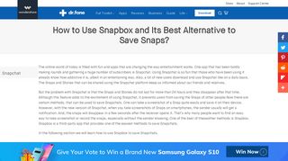 How to Use Snapbox and Its Best Alternative to Save Snaps?- dr.fone