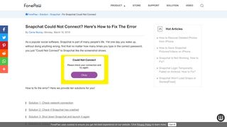 Snapchat Could Not Connect? Here's How to Fix The Error - FonePaw