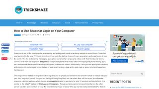 How to Use Snapchat Login on Your Computer - TricksMaze