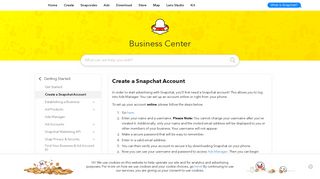 Create a Snapchat Account - Snapchat's Business Center