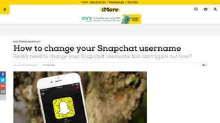 How to change your Snapchat username | iMore